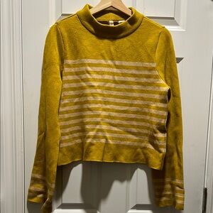 Anthropologie Moth Striped Yellow Sweater